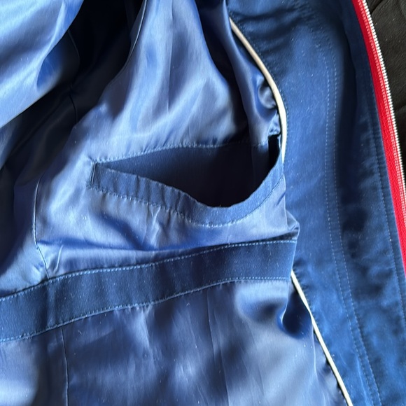 LIZ CLAIBORNE  vintage Red Coat Jacket Detachable Hood & Lining Zip Up Womens M - Picture 9 of 10